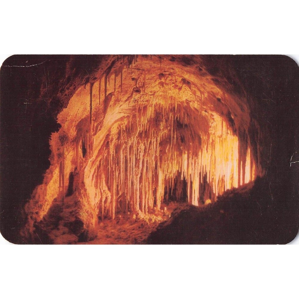 1951 Carlsbad Caverns ‘Dolls’ Theatre’ Stalactites Postcard New Mexico handwrite